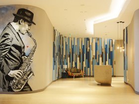 Quint stencil art for Sol House Bali Legian Hotel, 2017