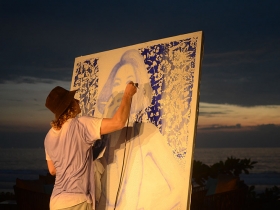 YOKII at Warna Senja Live Painting & Art Exhibition at Alila Seminyak