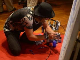 YOKIIat Warna Senja Live Painting & Art Exhibition at Alila Seminyak